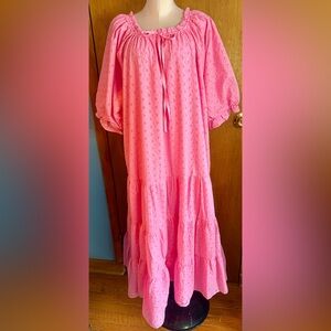 Ivy City Co Maxi Dress pink eyelet Sz XL in great condition